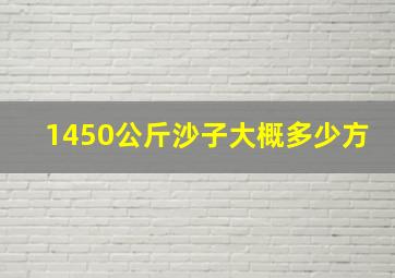 1450公斤沙子大概多少方