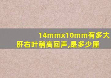 14mmx10mm有多大肝右叶稍高回声,是多少厘