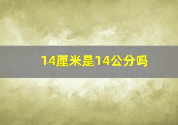 14厘米是14公分吗