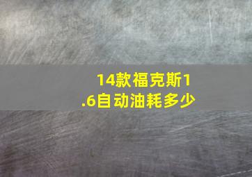 14款福克斯1.6自动油耗多少