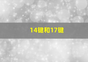 14键和17键