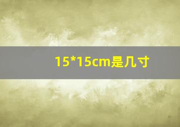 15*15cm是几寸