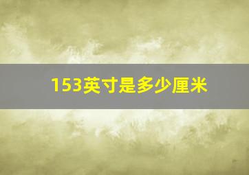 153英寸是多少厘米