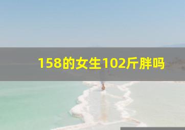 158的女生102斤胖吗