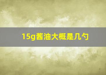 15g酱油大概是几勺