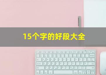 15个字的好段大全