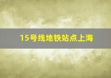 15号线地铁站点上海