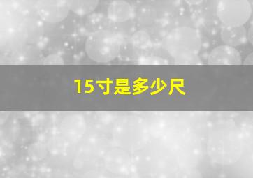 15寸是多少尺