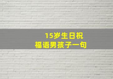 15岁生日祝福语男孩子一句