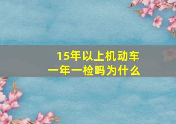 15年以上机动车一年一检吗为什么