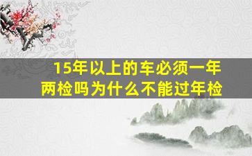 15年以上的车必须一年两检吗为什么不能过年检