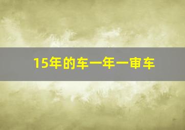 15年的车一年一审车