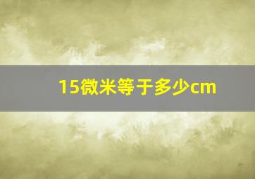 15微米等于多少cm