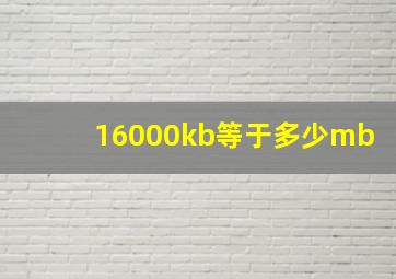 16000kb等于多少mb