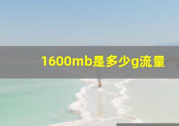 1600mb是多少g流量