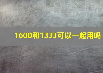 1600和1333可以一起用吗