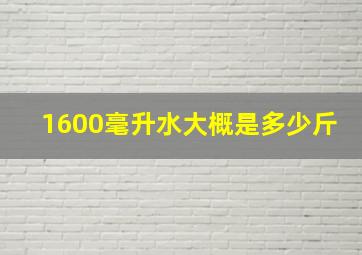 1600毫升水大概是多少斤