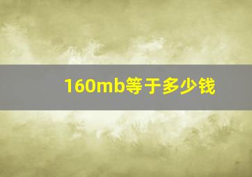 160mb等于多少钱