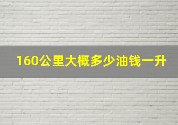 160公里大概多少油钱一升