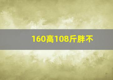 160高108斤胖不