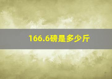 166.6磅是多少斤