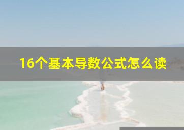 16个基本导数公式怎么读