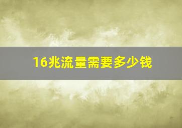 16兆流量需要多少钱