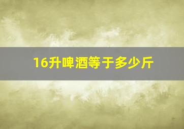 16升啤酒等于多少斤