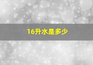 16升水是多少