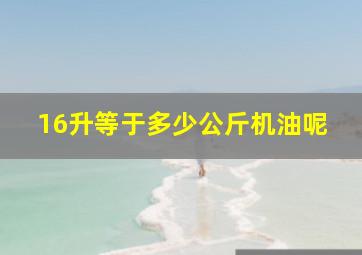 16升等于多少公斤机油呢