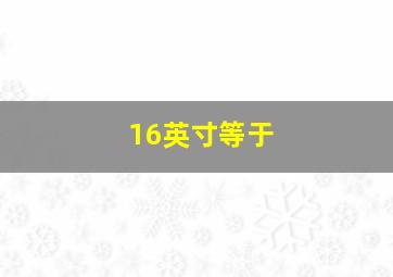 16英寸等于