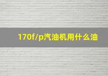 170f/p汽油机用什么油