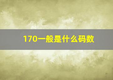 170一般是什么码数