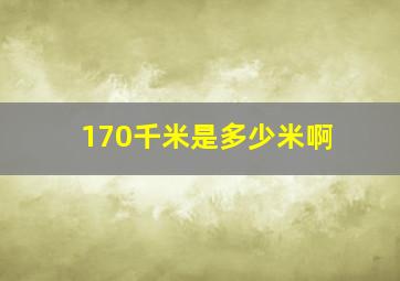 170千米是多少米啊