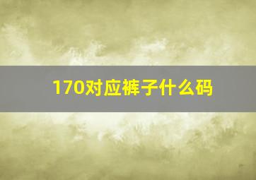 170对应裤子什么码