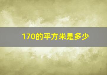 170的平方米是多少