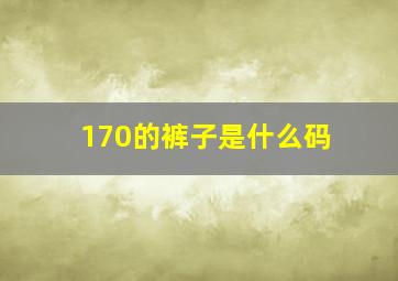 170的裤子是什么码