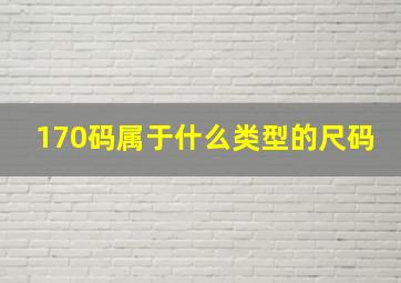 170码属于什么类型的尺码