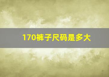 170裤子尺码是多大