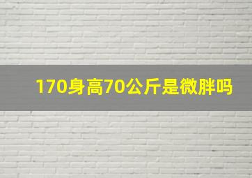 170身高70公斤是微胖吗