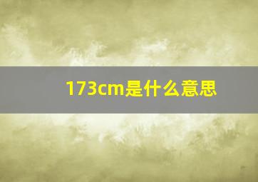 173cm是什么意思