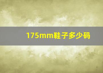 175mm鞋子多少码