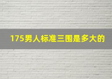 175男人标准三围是多大的