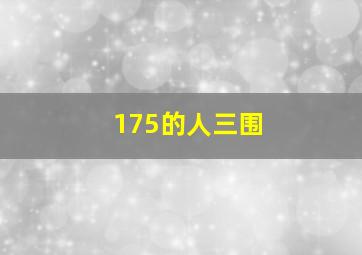 175的人三围