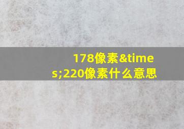 178像素×220像素什么意思