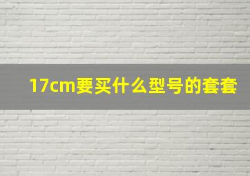 17cm要买什么型号的套套