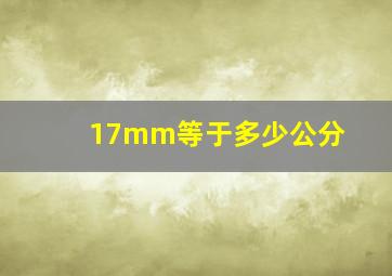 17mm等于多少公分