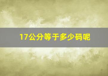 17公分等于多少码呢