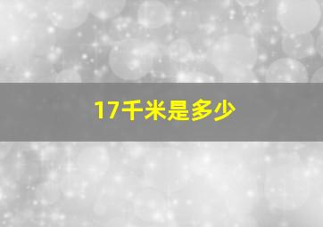 17千米是多少