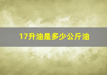 17升油是多少公斤油